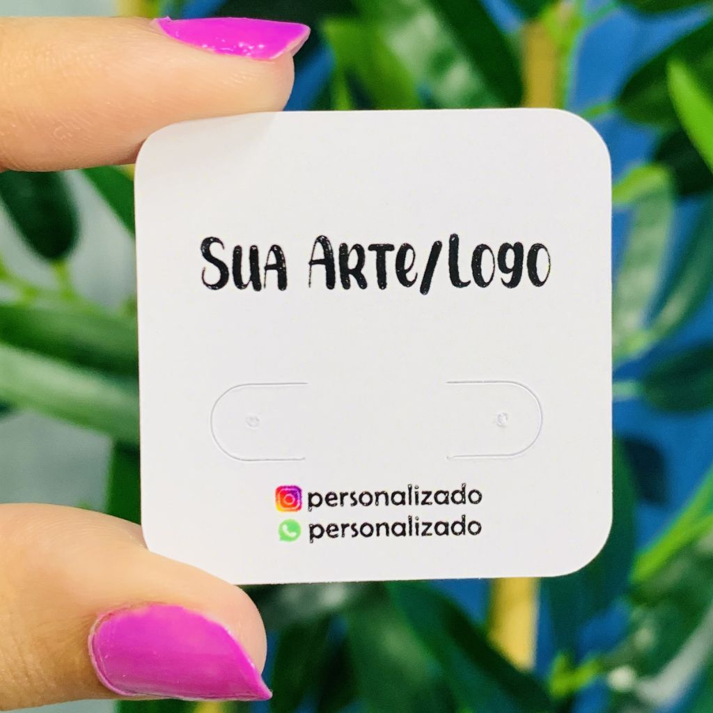 Tag para Brincos, Bijuterias, Jóias e Acessórios Personalizada 4x4 cm - Com Sua Arte ou Logo