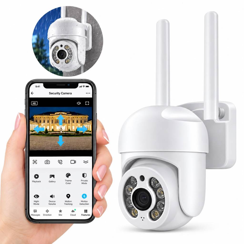 Câmera De Segurança wi-fi externa À Prova D'água full hd yoosee ou icsee gira 360 - Bivolt