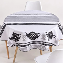 Toalha De Mesa Redonda Estampada Cozinha 140 x 140 Cm - Casa Decoração