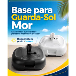 Base Para Guarda Sol Ombrelone Água/areia Suporte Mor Cor Branco