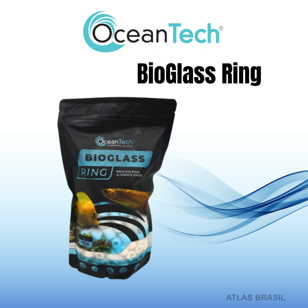 Bio Glass Ring Ocean Tech 1L 550g – Mídia Biológica para Filtro de Aquário