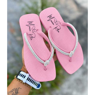 Chinelo Rasteirinha Feminino Strass Prata Brilho  Bico Quadrado  Macio Elegante Varias Cores Dia a Dia