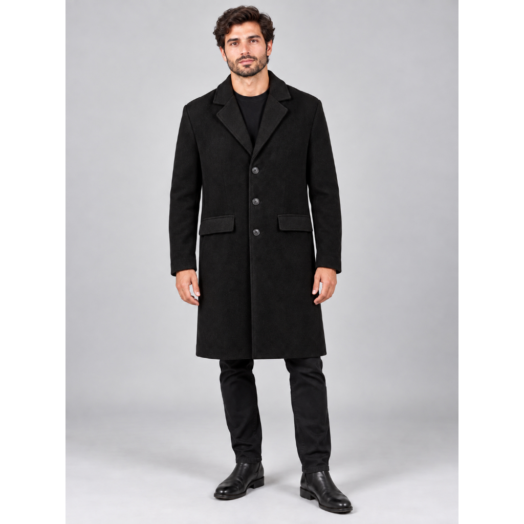 Sobretudo Masculino Trench Coat Elegante e Estiloso com Bolsos frontais