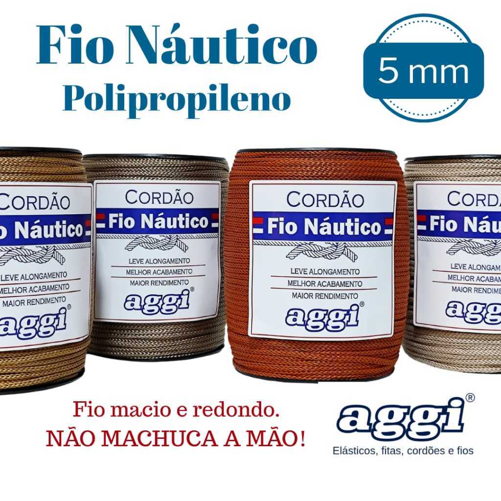 Fio Náutico Premium 5mm PP AGGI 500g 230 metros Bolsas Crochê Macramê