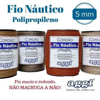 Fio Náutico Premium 5mm PP AGGI 500g 230 metros Bolsas Crochê Macramê