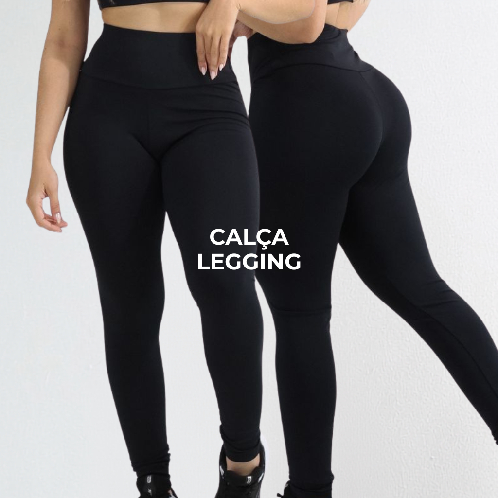 Calça Legging Feminina Academia Treino Suplex Premium Cós Alto Com Elástico Modeladora Fitness Ginástica