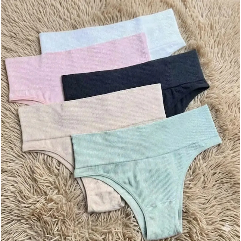 Kit 6 Calcinhas Femininas Cintura Alta, Cós Duplo, Confortáveis, Poliamida Premium — imagem 2 de 2