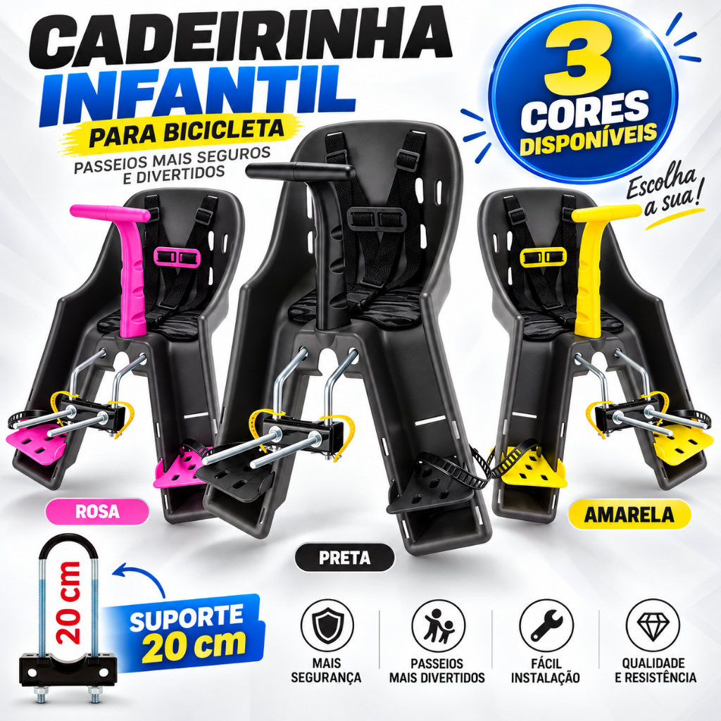 Cadeirinha Infantil Bicicleta Kalf VEGA Baby Bike Dianteira