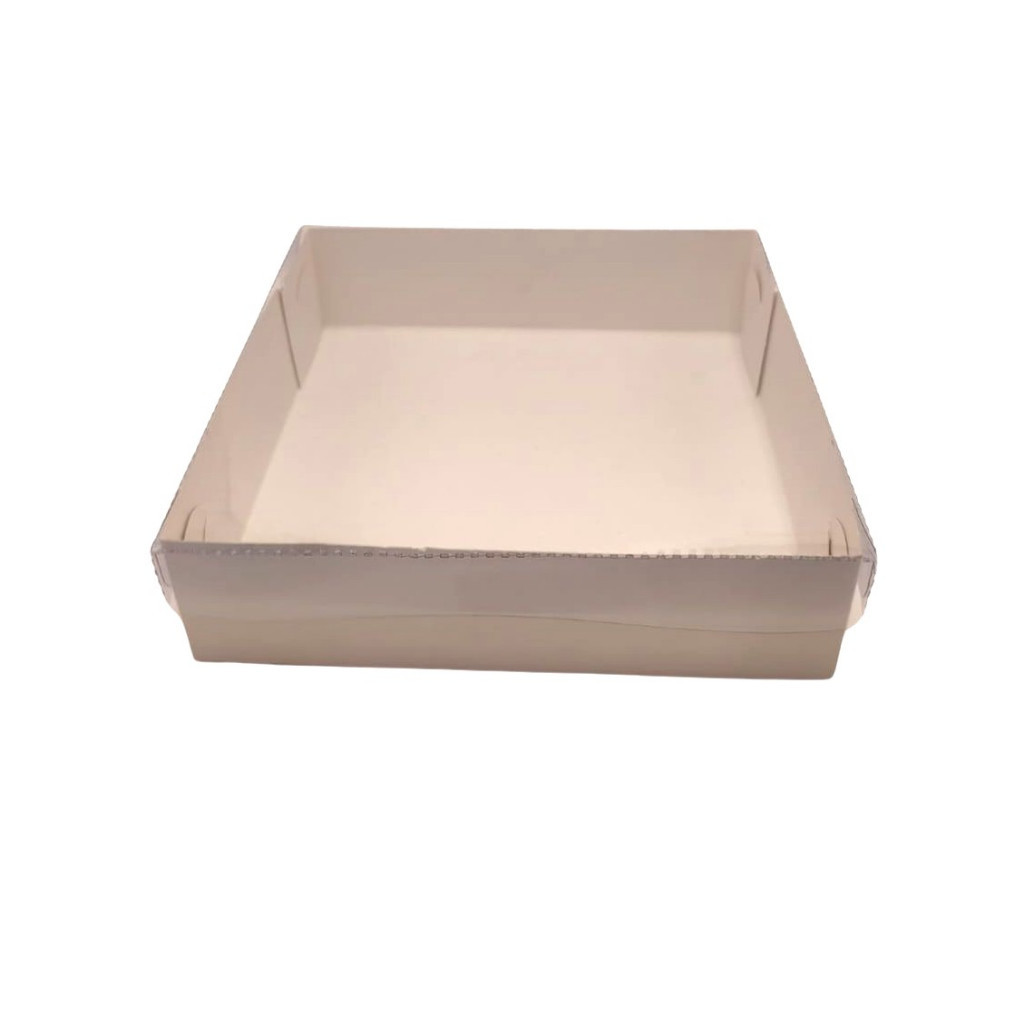 Caixa para Presente e Doces TAMPA PET 25x25x5 Embalagem Brownie e Mini Donuts