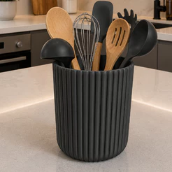 Porta Utensílios de Cozinha com Drenagem | Organizador para Colheres e Talheres|Moderno e Resistente
