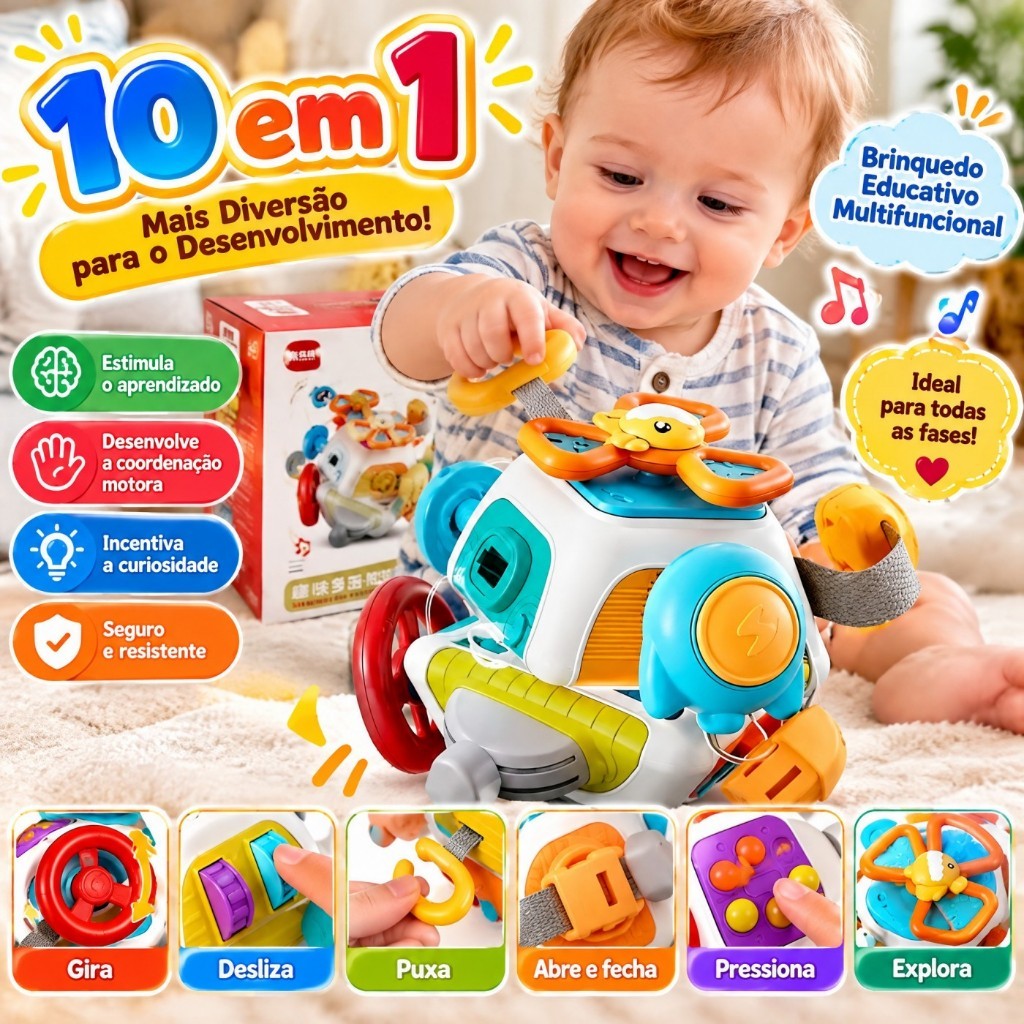 Bebê Ocupado Placa Cubo Montessori Brinquedo Sensorial Com Atividades De Aprendizagem Para O Natal