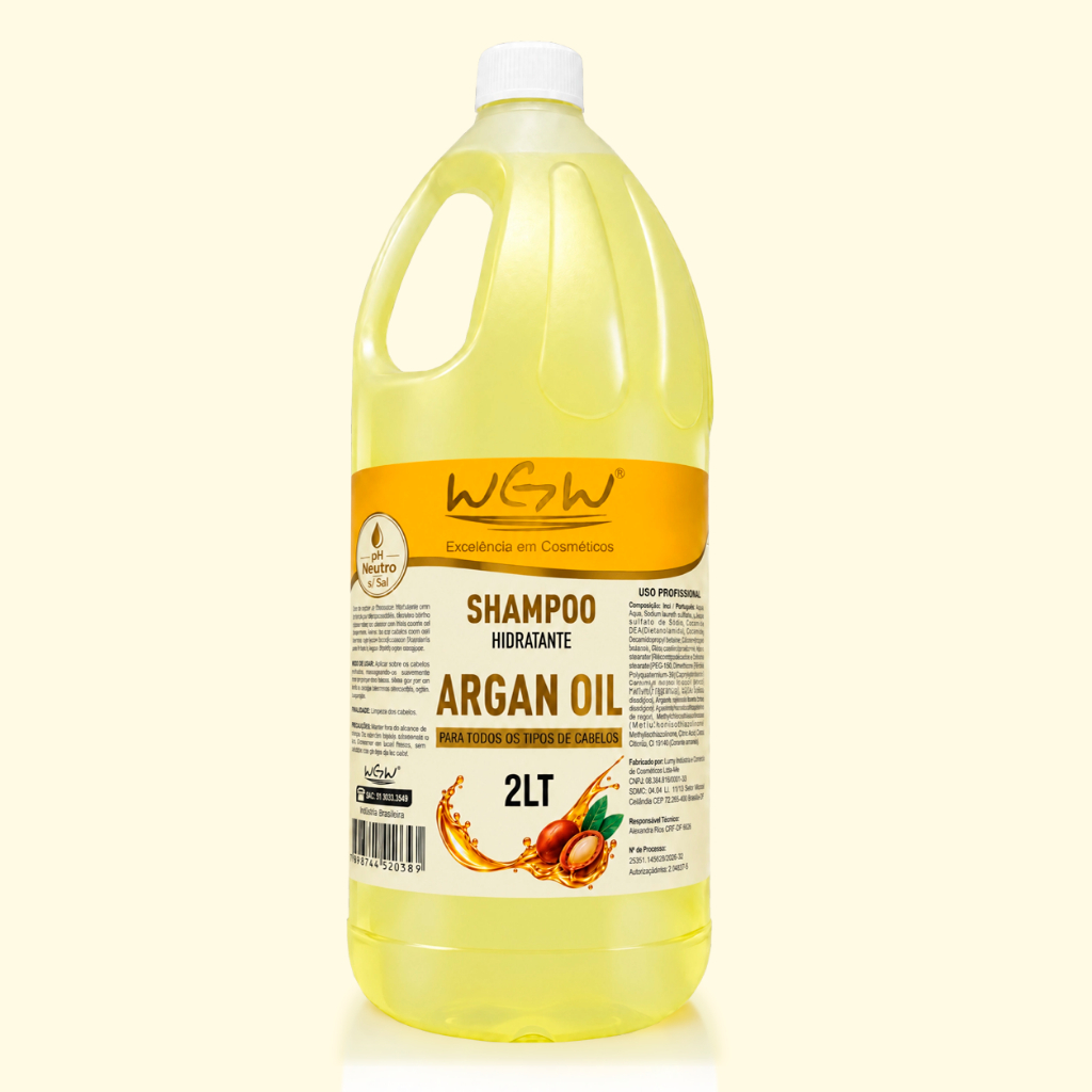 Linha WGW Argan Oil 2 Litros Shampoo Condicionador Hidratante Para Todos os Tipos de Cabelos