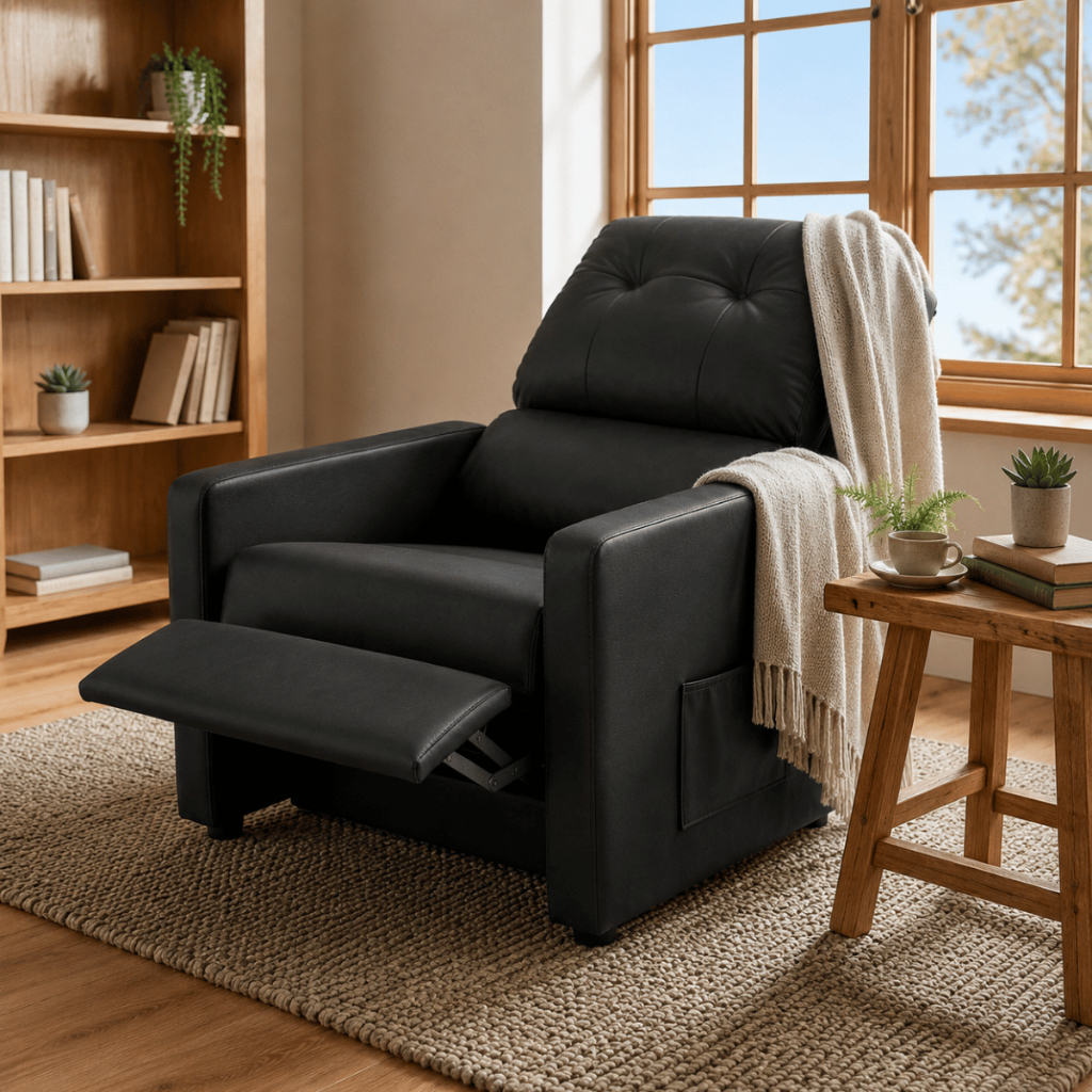 Poltrona do Papai Estofada Sala Quarto Amamentação Reclinavel Conforto Luxo Premium