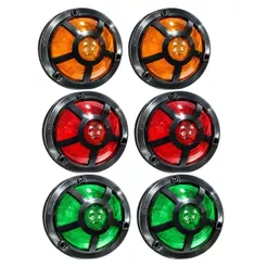 Kit 6 Lanternas Sinaleira Estribo Âmbar Vermelha Verde Compatível MB 1113 1313 1513 Caminhão Soquete
