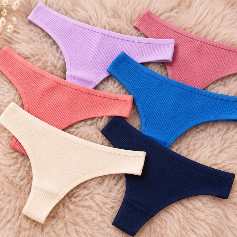Ki Calcinhas Fio Dental de Algodão Canelado Feminina Conforto e Sensualidade para o Dia a Dia