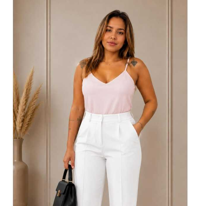 Blusinha Feminina Alcinha Regulável Tecido Duna | Regata Feminina Básica e Elegante