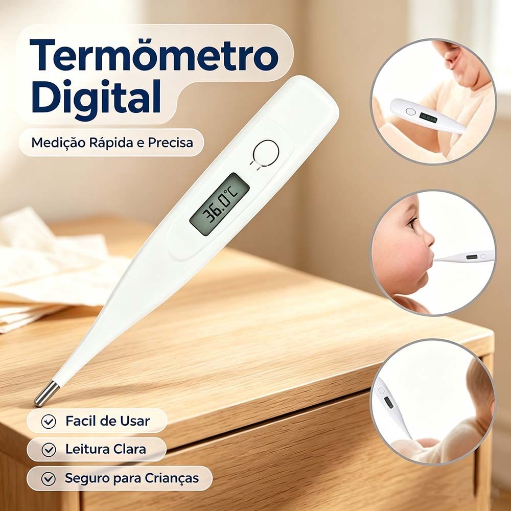 Kit 1/2 Termômetro Digital para Febre – Universal para Adultos e Crianças