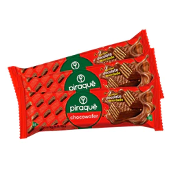 Kit 3un Wafer Piraquê Chocowafer Coberto de Chocolate 100,8g