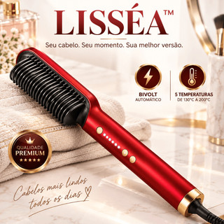 Escova Alisadora Elétrica Bivolt 5 Temperaturas Para Cabelo Anti Frizz Prancha Modeladora
