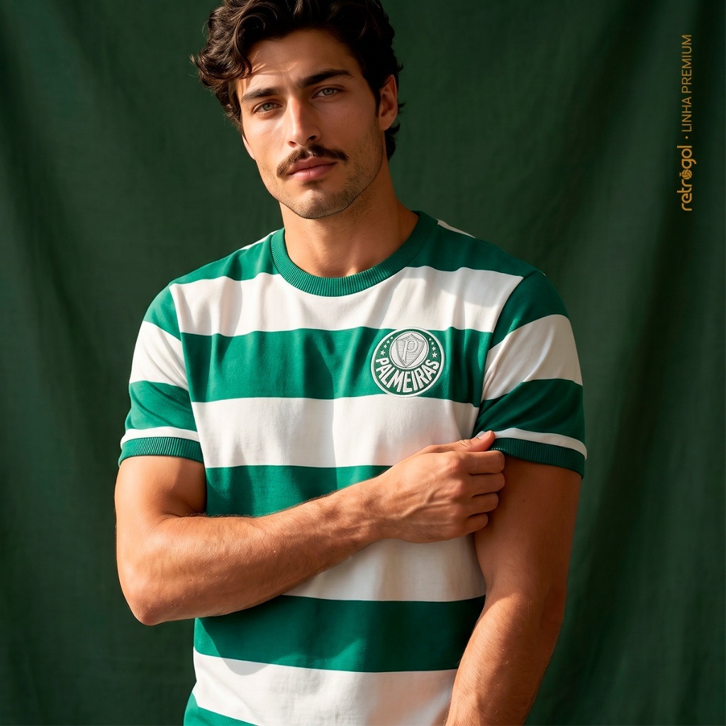 Camisa Palmeiras Retrô Goleiro 1984 Manga Curta Masculina Oficial