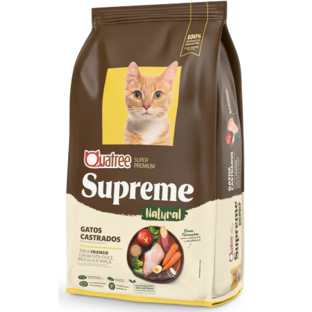 Ração Quatree Supreme Gatos Castrados Frango E Batata Doce 10,1 kg