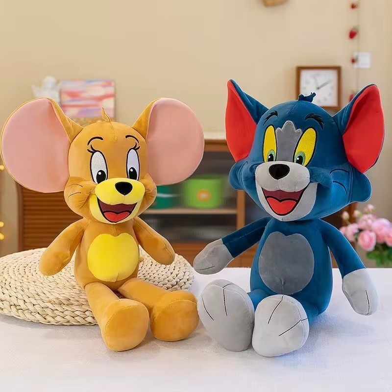 Kit 2 Pelucia Tom E Jerry Boneco Gato E Rato 45 E 32cm