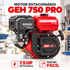 Motor Estacionário Gasolina Kawashima 4t 7,5hp Motor Gasolina Horizontal Estacionario GEH-750