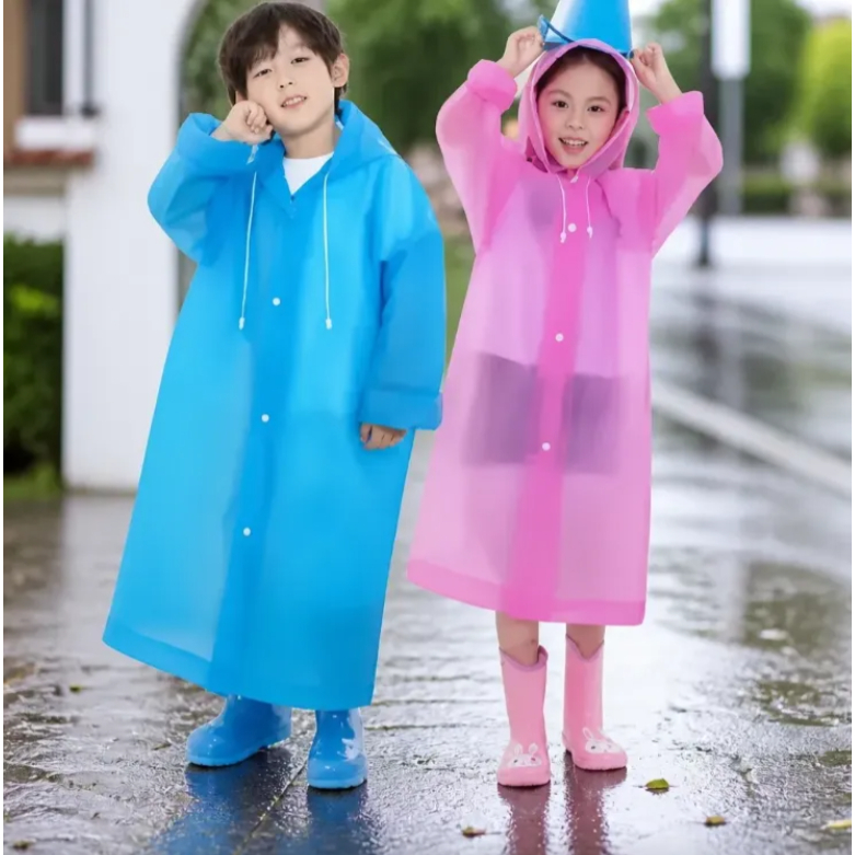 KIT 03 Capa De Chuva Longa Para Criança Tamanho Único Infantil