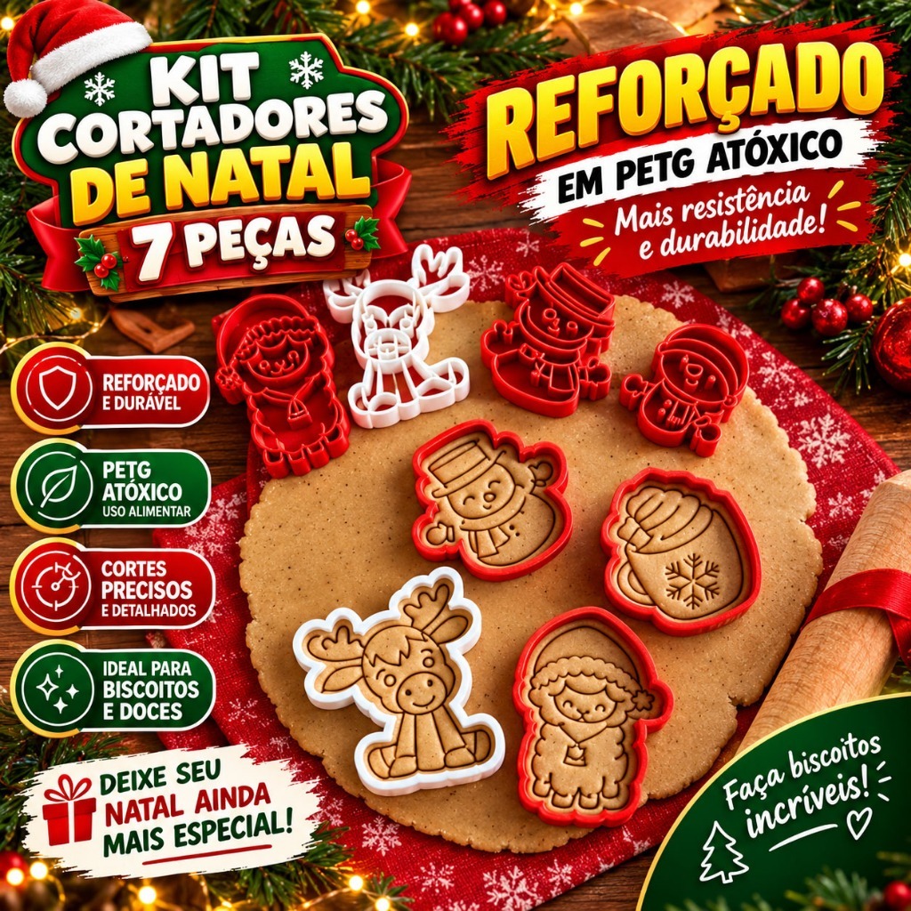 Kit Cortador Natalino Natal Confeitaria Biscoito Bolacha