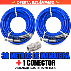 Mangueira Airless De Alta Pressão 30 Metros 1/4 3300psi Pintura Universal Vonder Lynus Menegotti