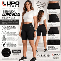 Bermuda Academia Max Core Sport Lupo Feminina Seamless Dry Sem Costura Original