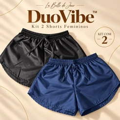 Kit 2 Shorts Tactel Feminino DuoVibe™ Casual Corrida Academia Caminhada Praia Verão Shortinho P ao G4 Plus Size Feminino