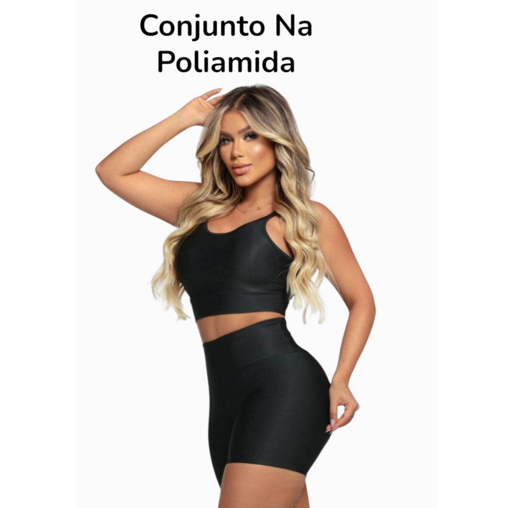 Conjunto De Academia Feminina Fitness  Blackout Zero Transparência Shorts+ Top  Em Poliamida