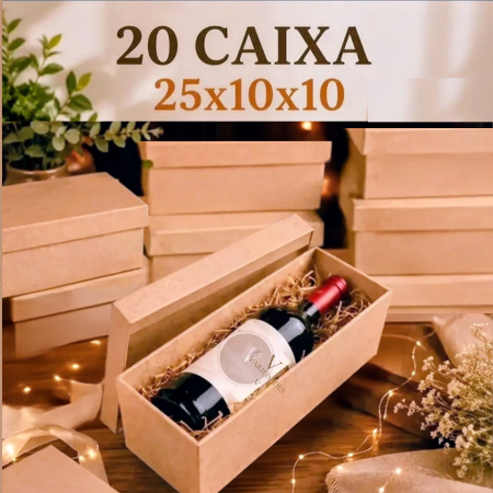 20 unidades de Caixa Vinho retangular 25x10x10 em mdf cru decorativas presentes caixa Mini Chandon
