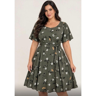Vestido Plus Size rodado sem faixa  tecido suplex m g gg g1 g2 g3