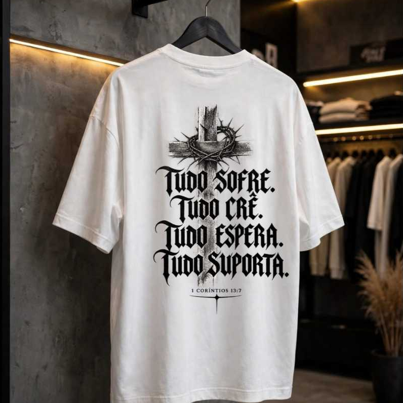 Camiseta Oversized Masculina Feminina e masculina Streetwear Hype Algodão Preta Branca Marrom Estampa Nas Costas