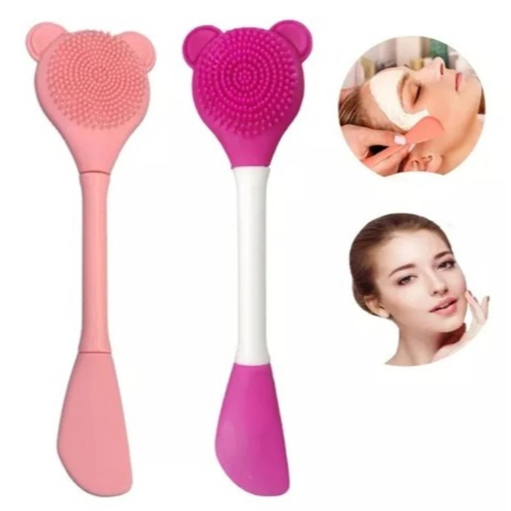 KIT 12 pincéis de silicone em formato de urso para aplicação de máscaras faciais e esfoliação — imagem 2 de 2