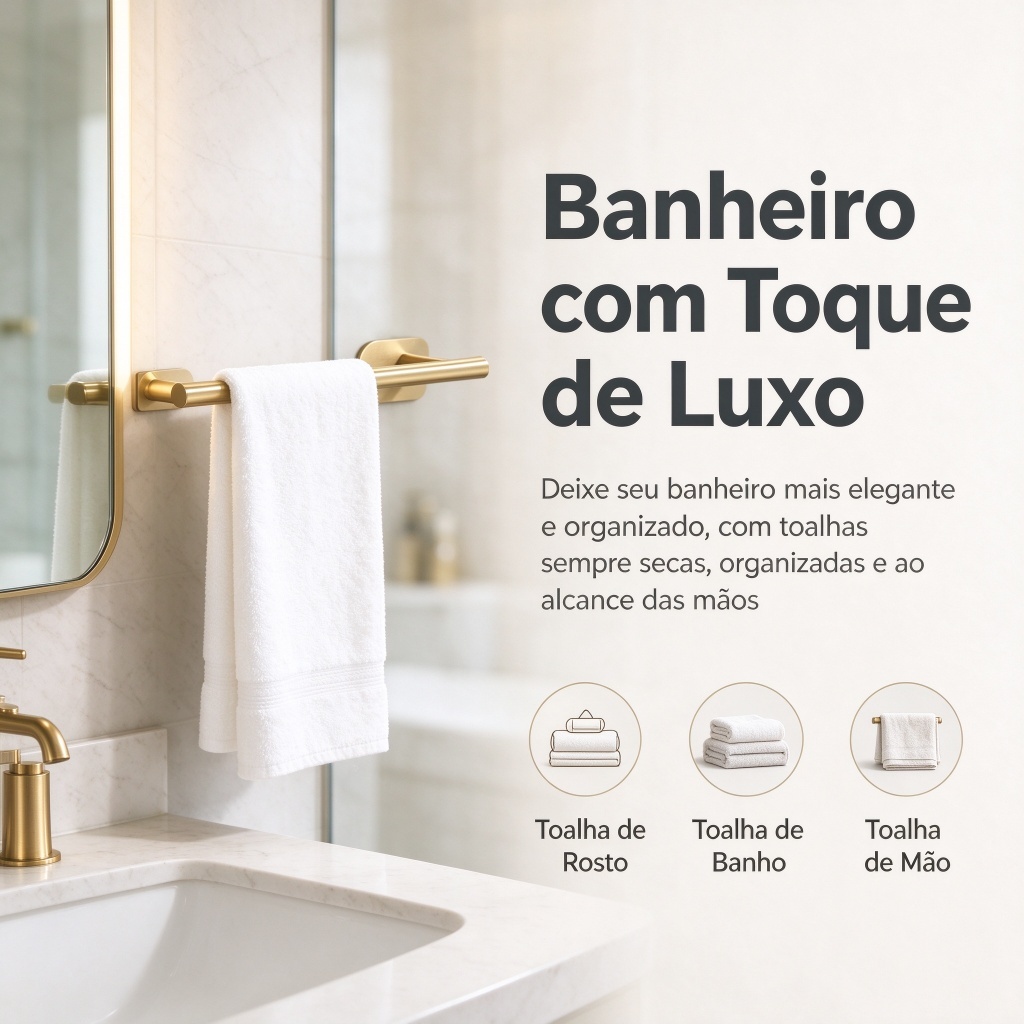 Porta Toalha De Banheiro Inox Suporte Toalheiro Solteiro Acessórios Para Banheiro