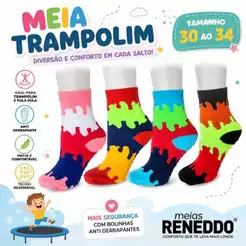 Meia Infantil Antiderrapante Trampolim Cama Elástica Pula-Pula 30 ao 34