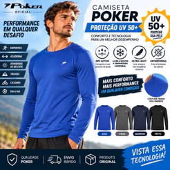 Camisa Poker Fator de Proteção UV 50+ Masculina Original