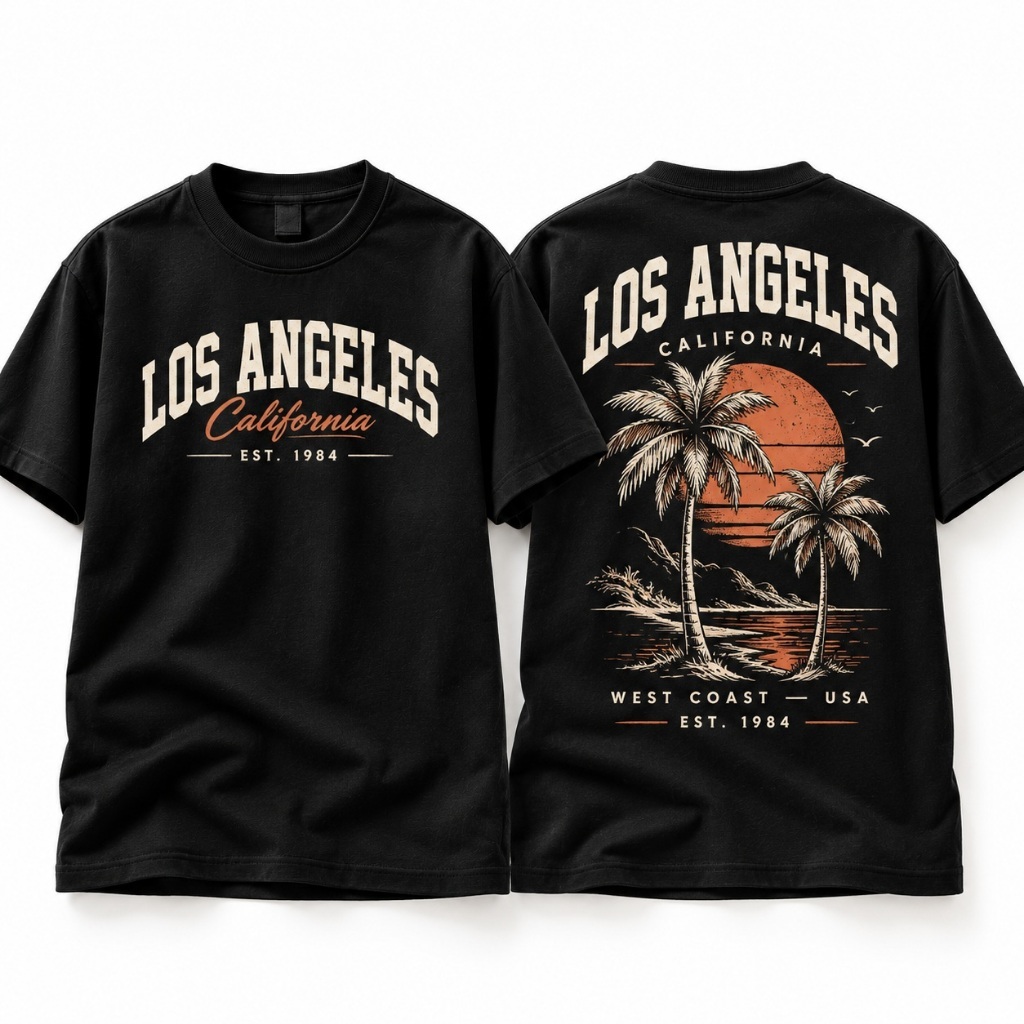 Camiseta Los Angeles California Streetwear Unissex Oversized