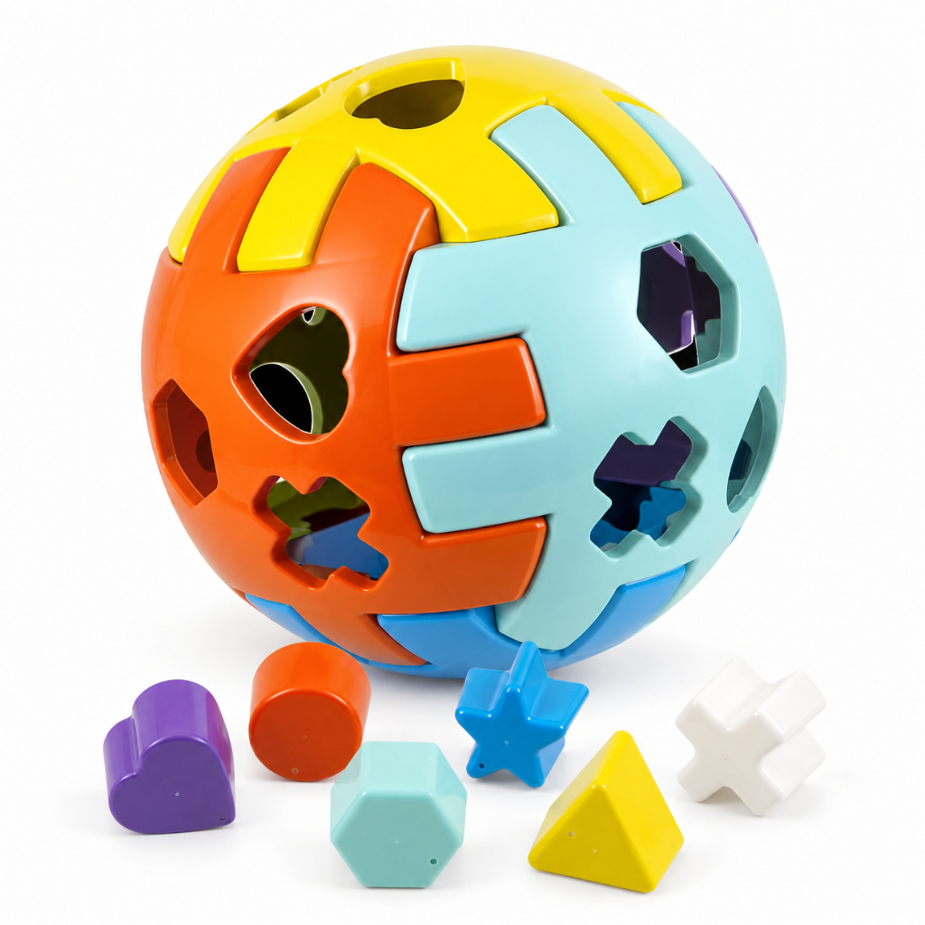 Bola Educativa Montável Colorida com 6 peças - Didática Pedagógica para Desenvolvimento Infantil INMETRO | QUEEN SHOP