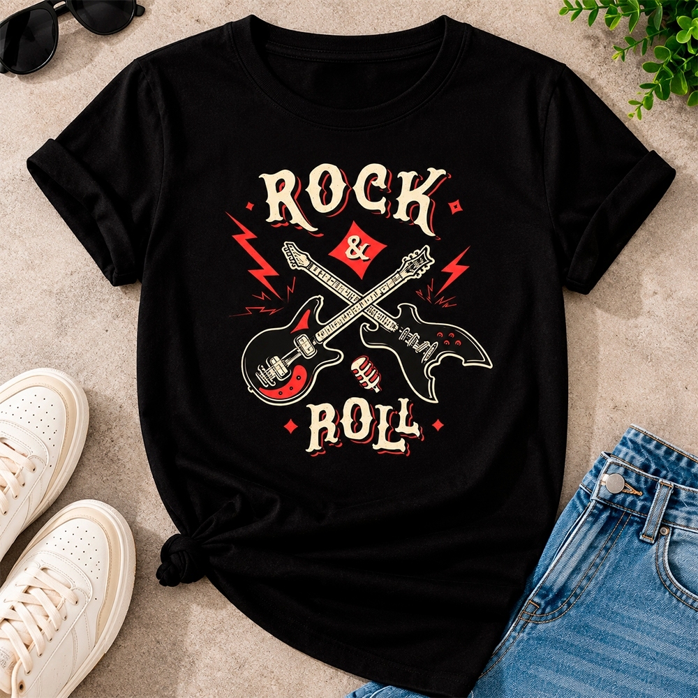 Camiseta Feminina Basica Estilosa Rock And Roll Moda Unissex Premium Confortável Estampada Envio Imediato!!