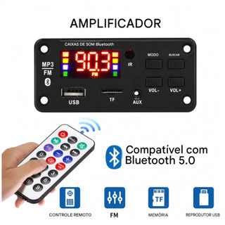 Placa Amplificadora 50W Bluetooth Módulo de Áudio 5.0 USB MP3 para Caixa de Som