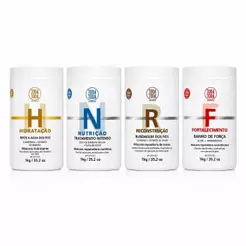 Kit Cronograma 4 Máscaras 1kg Hidratação, Nutrição, Reconstrução e Fortalecimento - Toda Toda Cosmetcs