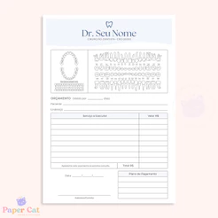 Bloco Orçamento | Odontologia | Personalizado | Tamanho A5 | 50 Folhas