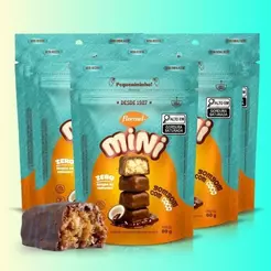 Kit 5 Pacotes Mini Bombom Zero Açúcar Chocolate Coco Cacau Sem Glúten Doce Flormel 60g Fit