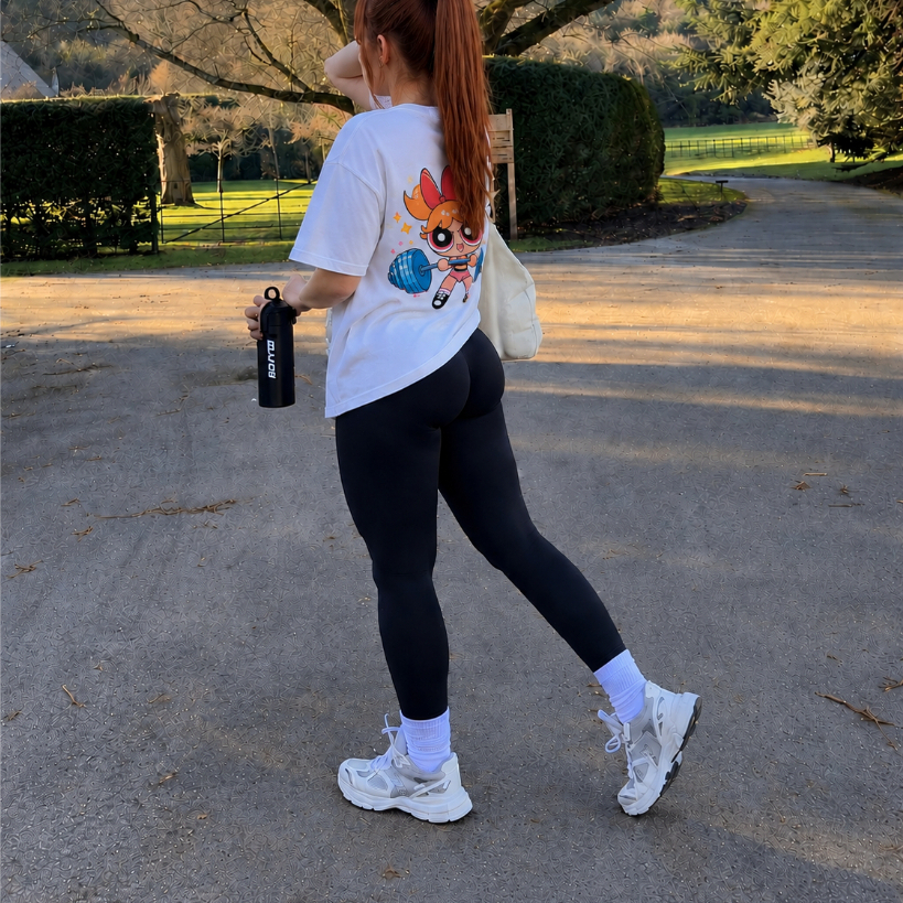 T-Shirt Oversized Camisetão Meninas Superpoderosas  Florzinha 100% Algodão Feminina Treino ACADEMIA