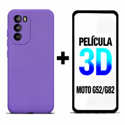 Kit capinha capa case MOTOROLA MOTO G52/G82 + Pelicula 3D