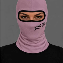Touca Balaclava Ninja Preta Rosa Várias Cores e Estampas DTF Unissex